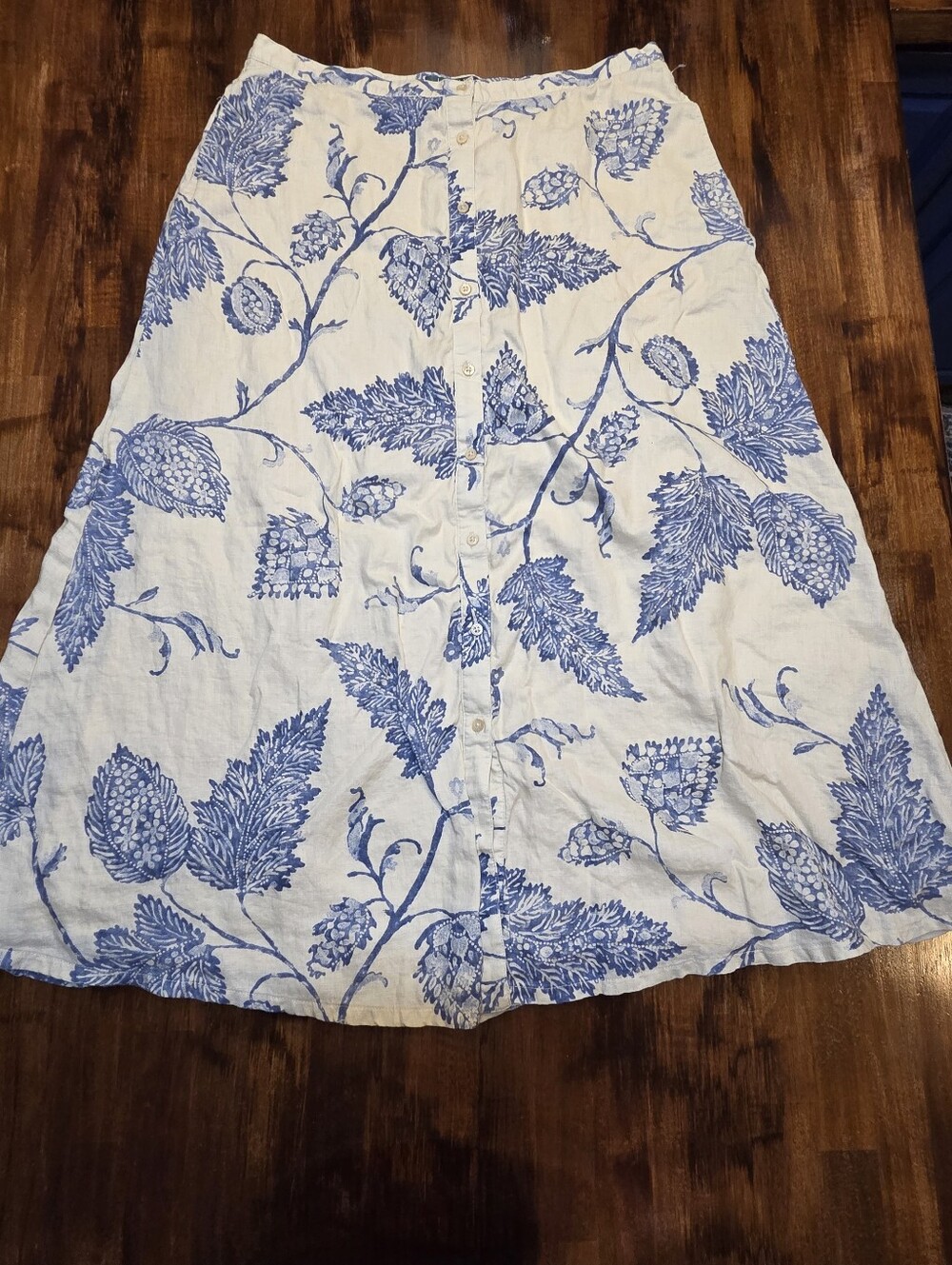Vintage Ralph Lauren Floral Linen Skirt Womens Size 12 100% linen Cottegecore